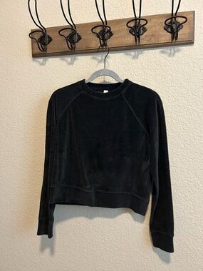 lululemon athletica Black Velour Crewneck Sweatshirt